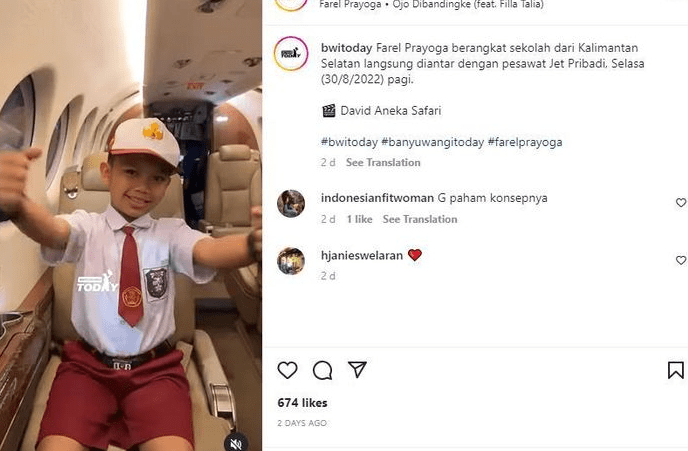 Inilah Sosok crazy Rich Kalimantan, Yang Mengantar Farel Prayoga Berangkat Sekolah Naik Jet Pribadi